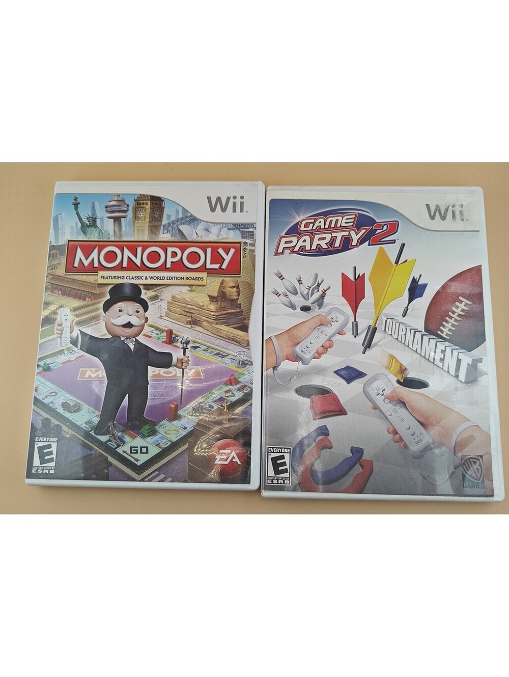 Game Party 2 & Monopoly Nintendo Wii 2-Game Bundle Tested Working